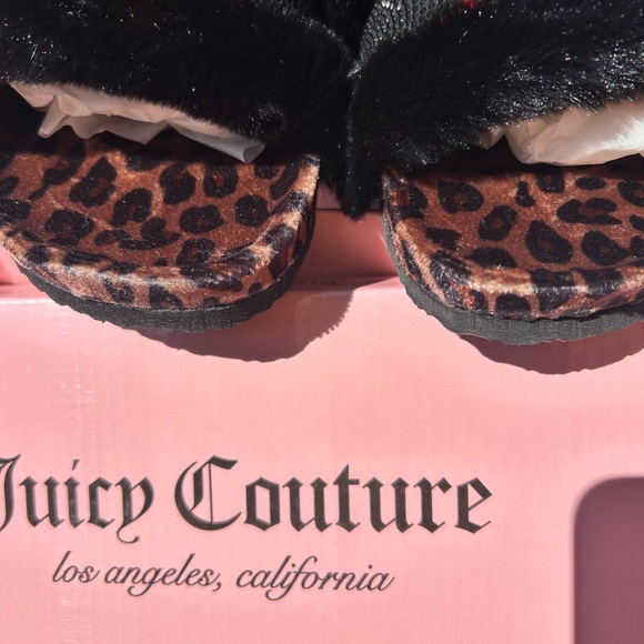 Multiple sizes of NWT Juicy Couture Leopard Print Faux Fur Slides - Picture 2 of 10